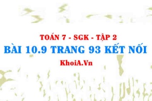 Bài 10.9 trang 93 Toán 7 Kết nối tri thức Tập 2